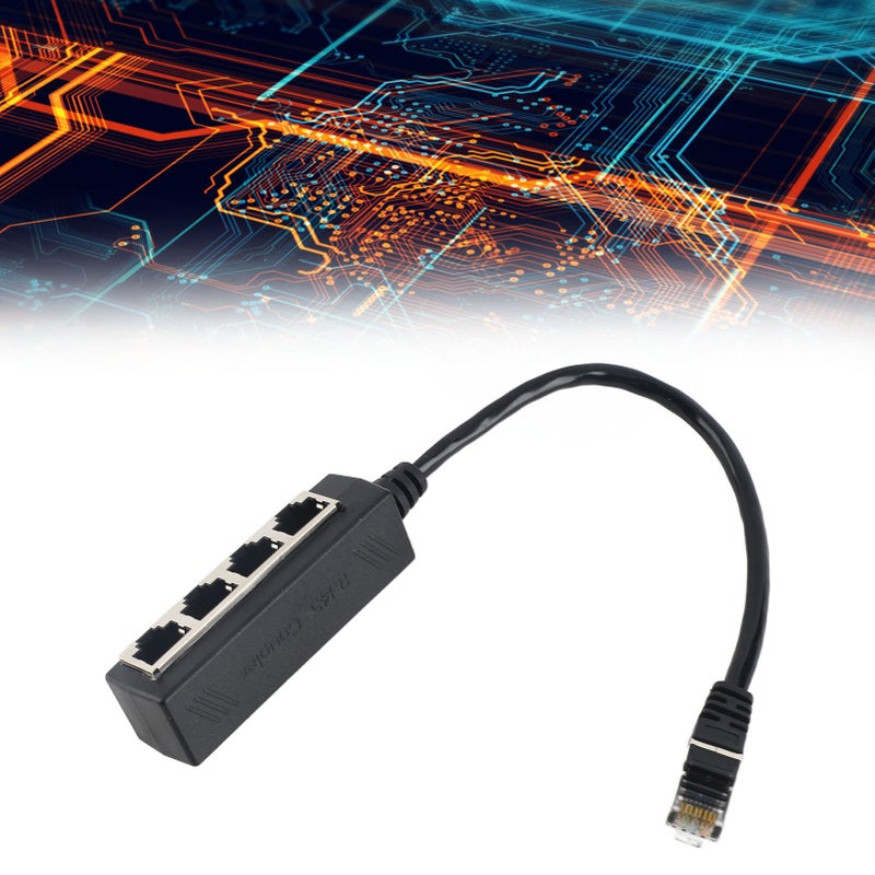 RJ45 Splitter 1 To 4 Port Gold Plated Core Smooth Transmission Ethernet Adapter - Excellent Connection Network Splitter for Home Office, ADSL, Router, TV, Computer - Image 5