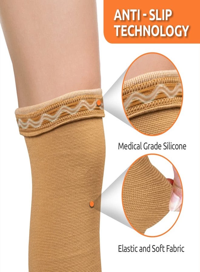 Vissco Varicose Vein Stockings Thigh Length - XXL (Beige) Compression Stockings for Swollen Legs Pain Relief Edema Sore & Tired Legs - 1 Pair - Image 3