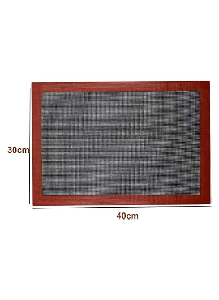 erorex - Silicone Baking Mat Sheet Non-Slip Washable Reusable Baking Tray Washable Reusable Non-Stick Tray Liner for Bake Pans and Rolling Heat-Resistant Cooking Bakeware Mat BPA 40x30cm - Image 1