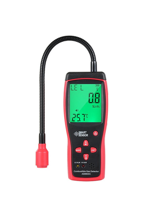 SMART SENSOR Handheld Combustible Gases Leak Detector Natural Gases Leakage Tester Portable Combustible Gases Concentration Analyzer Meter with Temperature Test and Sound Light Alarm Function  - Image 1