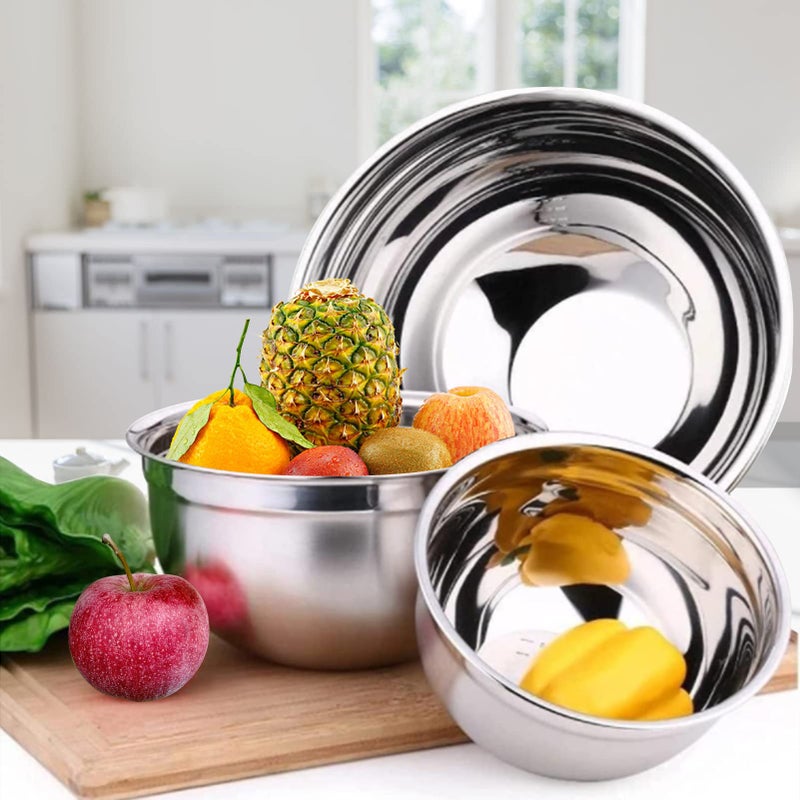 Wepsen Mixing Bowls With Lid Set 27Pcs Kitchen Utensils Metal Bowl Stainless Steel Nesting Bowls Measuring Cups And Spoons Egg Whisk For Baking Prepping Cooking Serving Supplies - Image 5