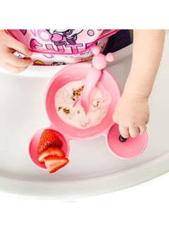 Disney Minnie Mouse Pink Set Of 2 Pieces Silicone Feeding Bowl Set Baby Bowl With Suction And Baby Spoon  - Image 3