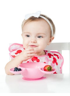 Disney Minnie Mouse Pink Set Of 2 Pieces Silicone Feeding Bowl Set Baby Bowl With Suction And Baby Spoon  - Image 5