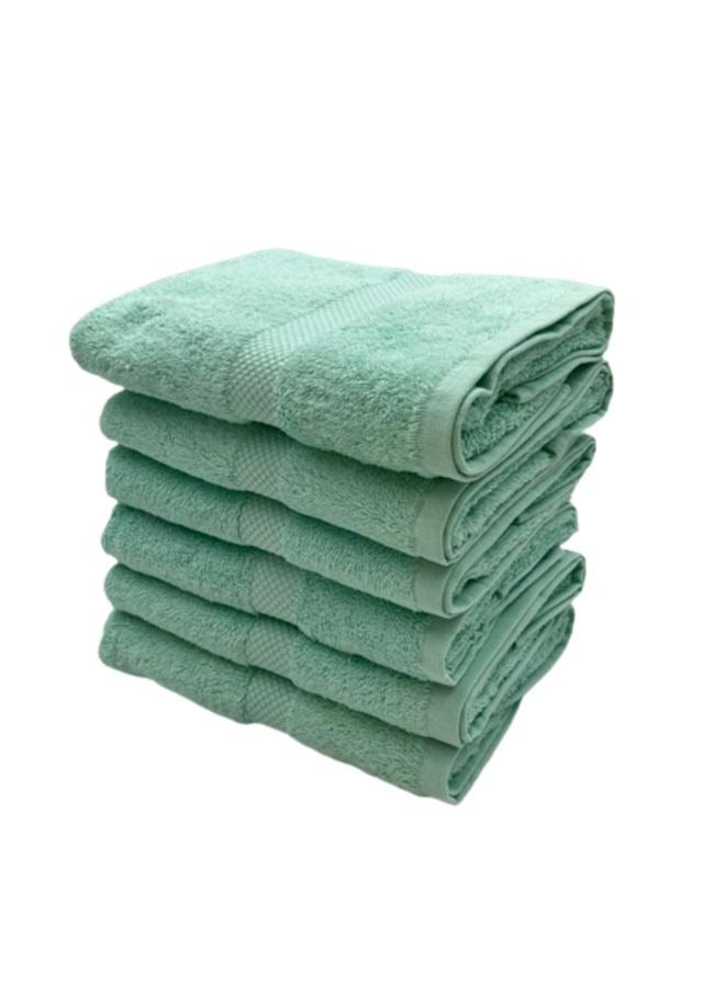 BYFT Gardenia (Green) Premium Hand Towel (50 x 100 Cm -Set of 6) 100% Cotton, Highly Absorbent and Ultrasoft Bath Linen with Diamond Dobby -550 Gsm - Image 2