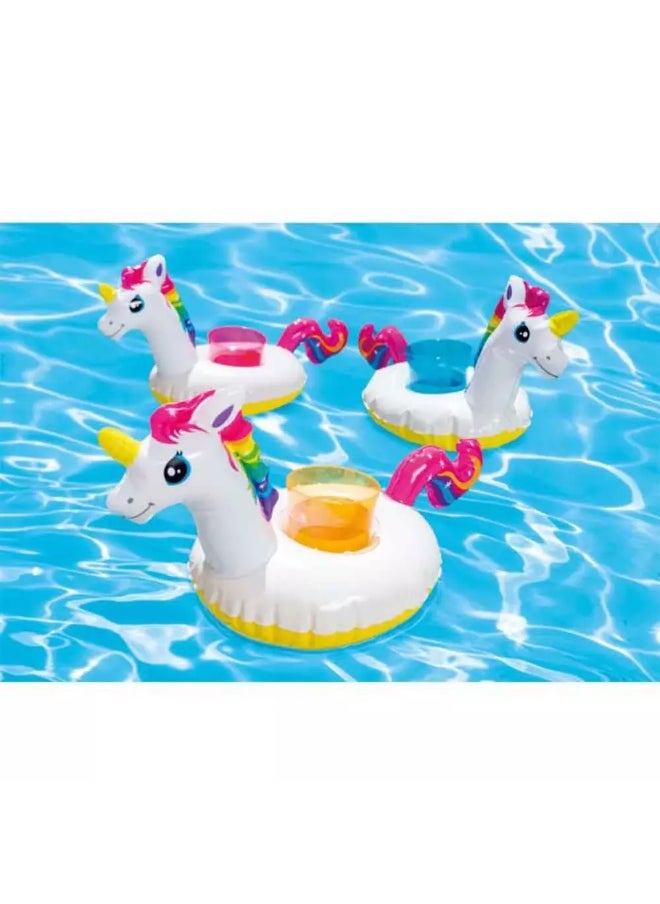 INTEX Intex Inflatable Pool and Hot Tub Drink Holders with Size 20X38cm- 3pcs Set- White, Yellow & Pink Color Combination  - Image 3