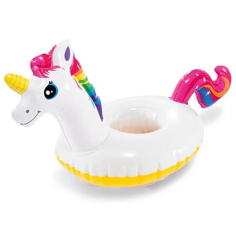 Intex Inflatable Pool and Hot Tub Drink Holders with Size 20X38cm- 3pcs Set- White, Yellow & Pink Color Combination - Image 1