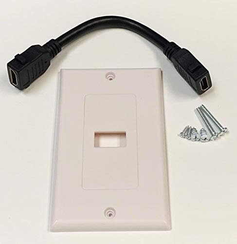 iMBAPrice  HDMI Pigtail Wall Plate Builtin Flexible HiSpeed HDMI Cable with Ethernet Single Port 1 Port White - Image 3