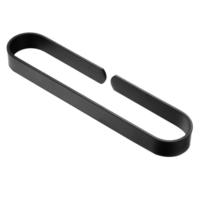 50cm Black Wall Mounted Aluminum Alloy Towel Bar Punch Free Holder For Bathroom Kitchen - Image 2