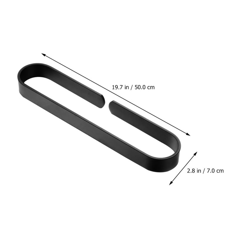 50cm Black Wall Mounted Aluminum Alloy Towel Bar Punch Free Holder For Bathroom Kitchen - Image 3