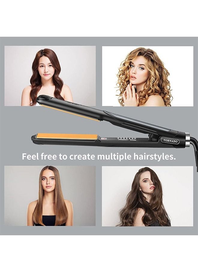 Tornado Keratiner - Hair Straightener and Curler 2 in 1 Ceramic Flat Iron with 6 Heat Settings Adjustable Temperature and Heats Up Fast - Image 1