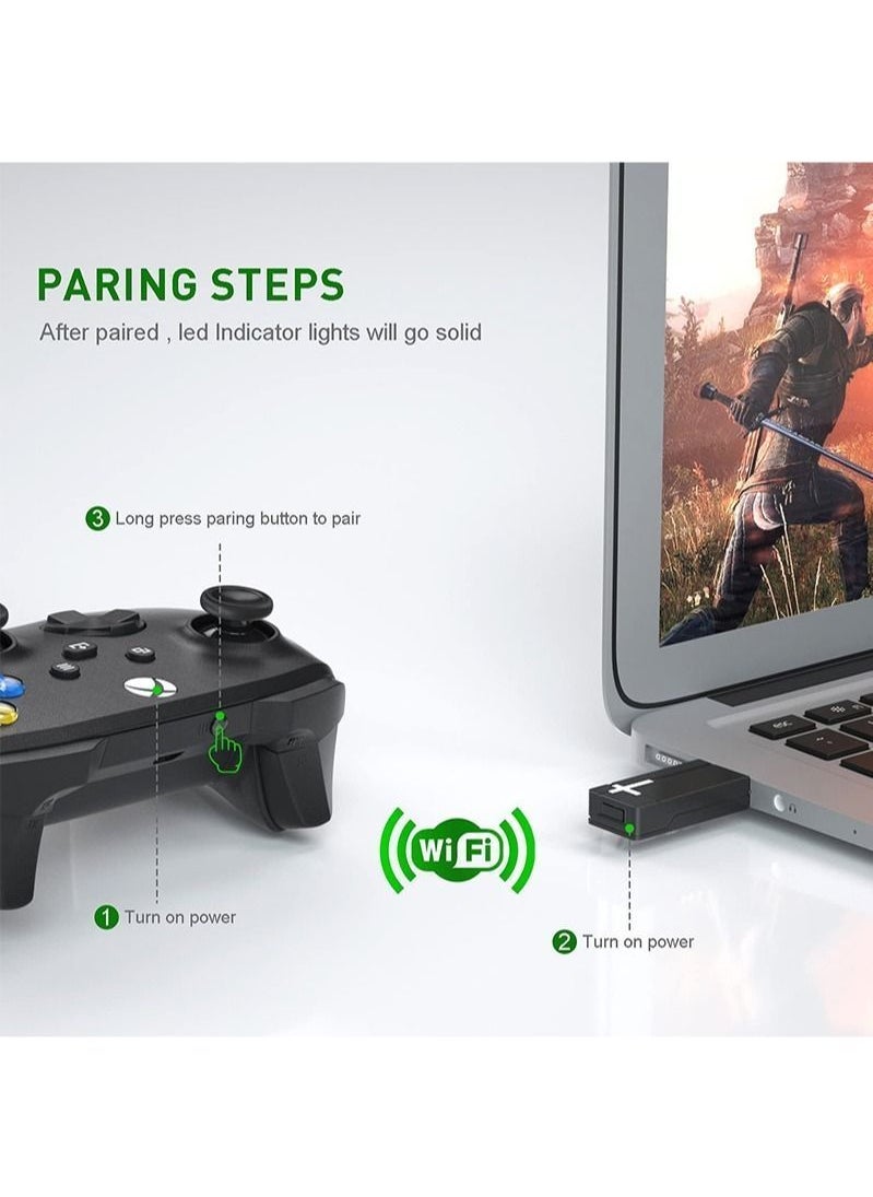 AOLION - Wireless Adapter 2.4G Receiver for Xbox One Converts PC Compatible with Windows 7/8/10 Controller Elite Series 2 and X/S - Image 1