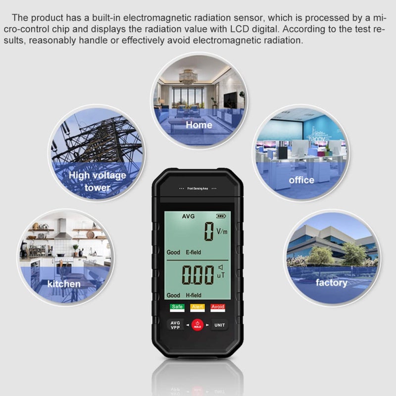 GARVALON Digital EMF Radiation Detector LCD Display Red Screen Alarm Hunting Equipment - Image 3