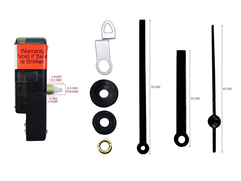 IIK Collection Analogue Plastic Sweep/Silky Silent (NO Tic-Tic Sound) Quartz Movement Machine with Black Hands Kit for Wall Clock (IIK-MOV-PL-017) - Image 4