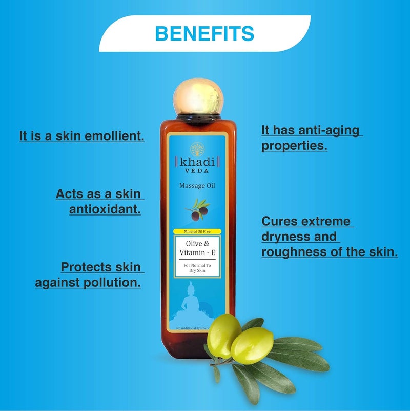 Khadi Veda Olive  VitaminE Massage Oil  200ml - Image 3