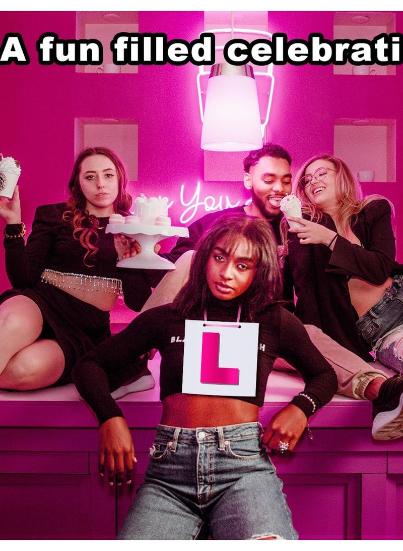 Excefore 6 Piece Bridal L Plate, Pink Letter Plate Bride To Be Party Supplies Decoration for Hen Night Bridesmaids Games Accessories (L Plate) - Image 5