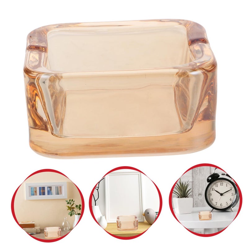 Lurrose Nordic Crystal Glass Ashtray for Home Office Car Patio Transparent - Image 5