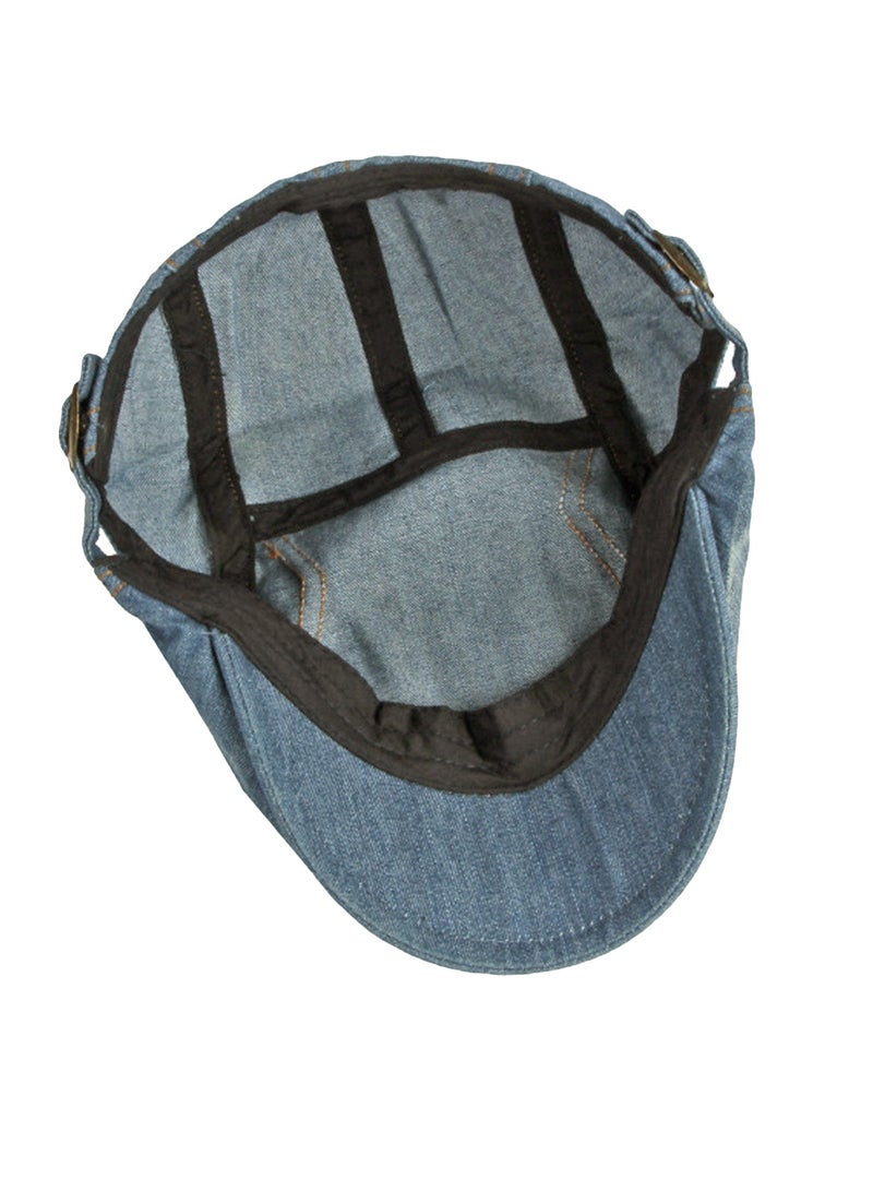 Flat Cap Washed Denim Newsboy Caps Adjustable Shooting Driving Hat Duckbill Ivy Irish Flat Hat Beret Summer Hat - Image 3