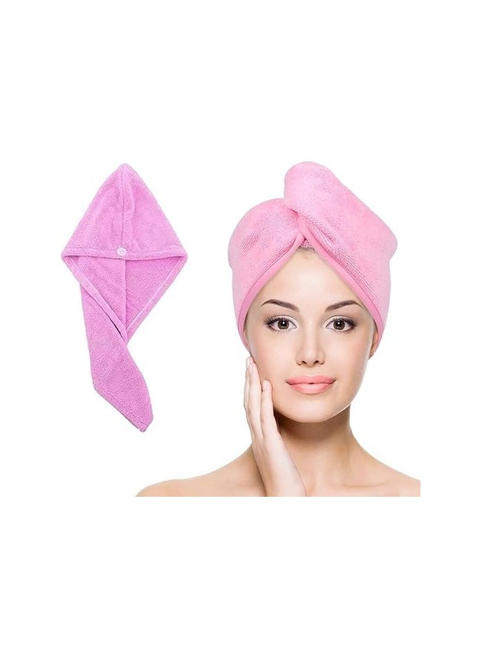 Generic Quick Dry Microfiber Hair Towel Turban Wrap for Women – Super Absorbent, Soft & Lightweight Hair Drying Cap with Button – Ideal for Curly, Long, Thick Hair  - Image 4