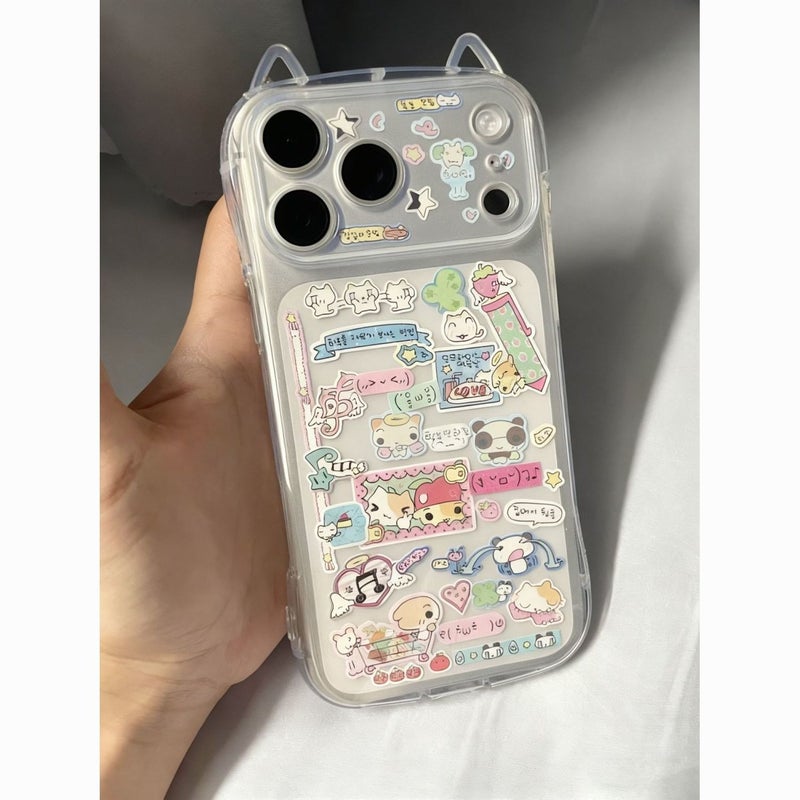 MHS Graffiti Mini Illustration iPhone Case for iPhone 17 Pro Max, Compatible with iPhone 16/14, New 13, Soft 12 Pro, Transparent 15 - Image 1
