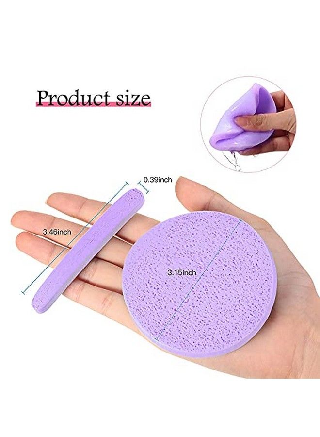 Fameza 12 Pieces Compressed Facial Sponge Face Cleansing Sponge Makeup Removal Sponge Pad Exfoliating Wash Round Face Sponge For Women Girls (Pink Yellow Purple)  - Image 5