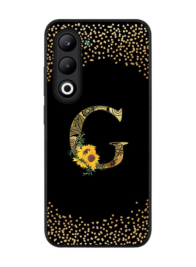 Stylizedd For Oppo A5 5G / A5 4G Case,Slim fit Camera Protection, Shockproof Thin Phone cover  - Custom Floral Monogram - G ( Black )