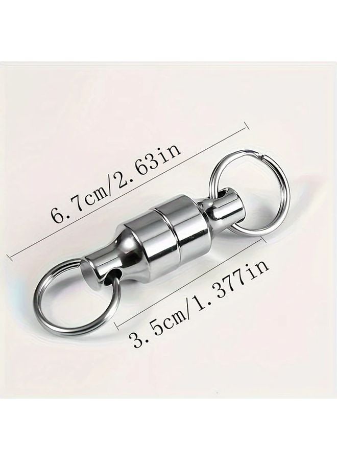 Heavy Duty Magnetic Buckle 2pcs 11 Lbs Capacity Keychain Wire Hook Fishing Gear - Image 2
