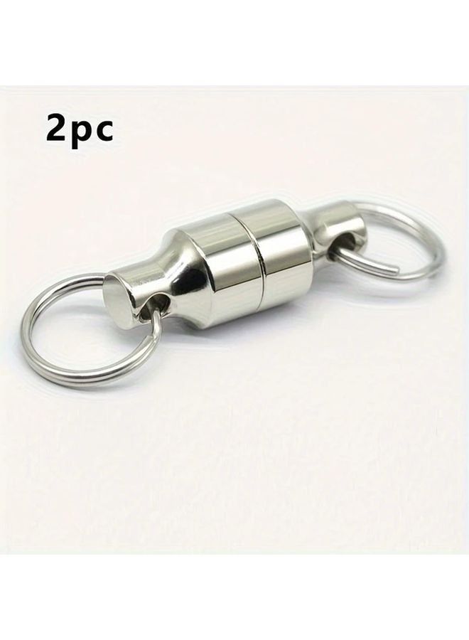 Heavy Duty Magnetic Buckle 2pcs 11 Lbs Capacity Keychain Wire Hook Fishing Gear - Image 1