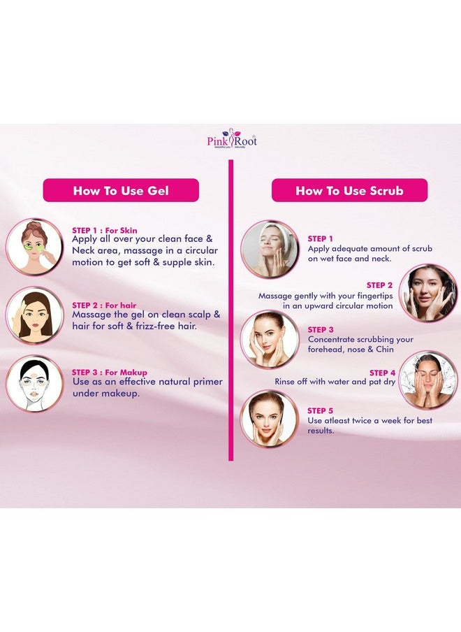Pink Root - Pink Root Aloe Vera Gel 500gm with Diamond Scrub 500gm - Image 1