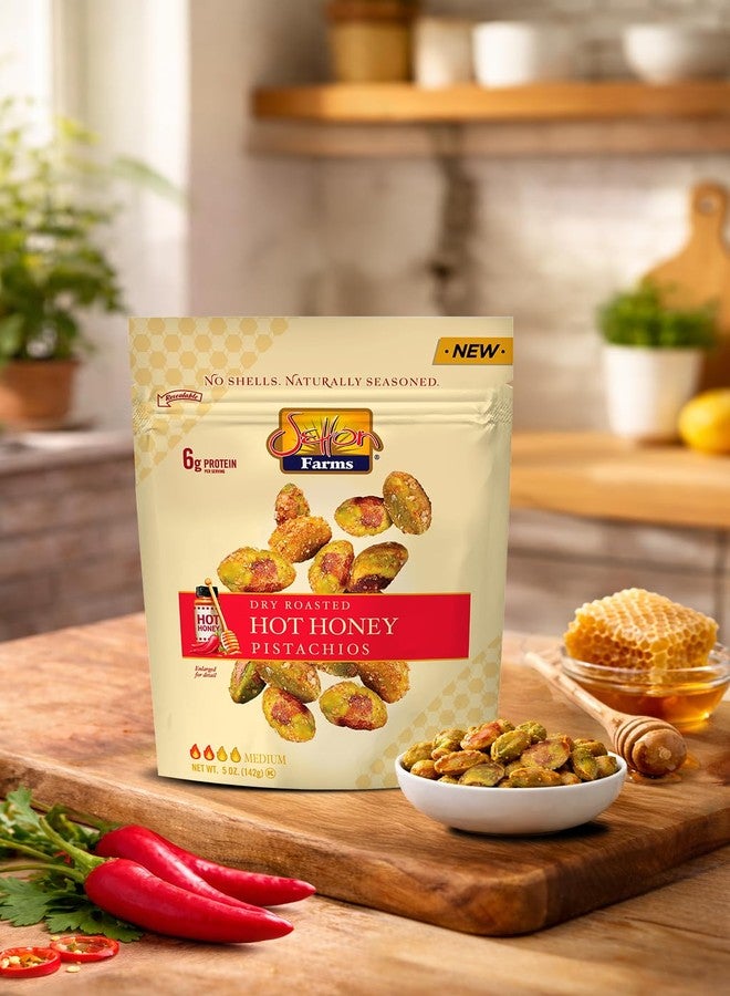 Setton Farms Naturally Seasoned Pistachio Kernels, Hot Honey, Dry Roasted, No Shell Pistachios, Certified Non-GMO, Gluten Free, Vegan and Kosher, 5 oz Resealable Pouch - Image 4