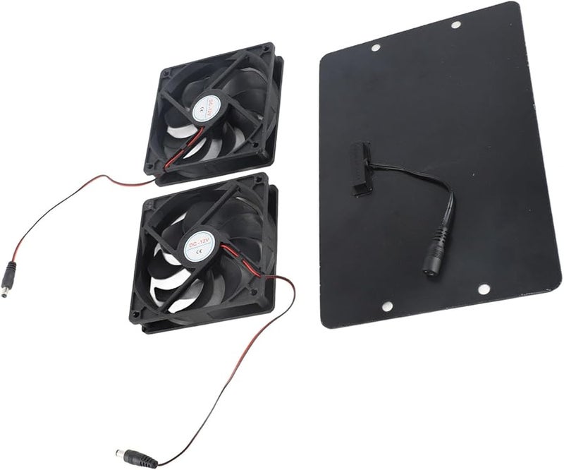 20W Solar Powered Dual Fan Kit with Switch for RV Greenhouse Pet Home Energy Saving - Image 5