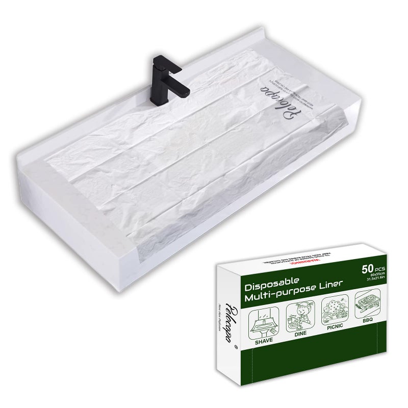 Pelocapa Pelocapa Disposable Hair Beard Catchers Disposable Sink Liners for Trimming 50 Pcs Large Sink Covers for Beard Grooming 