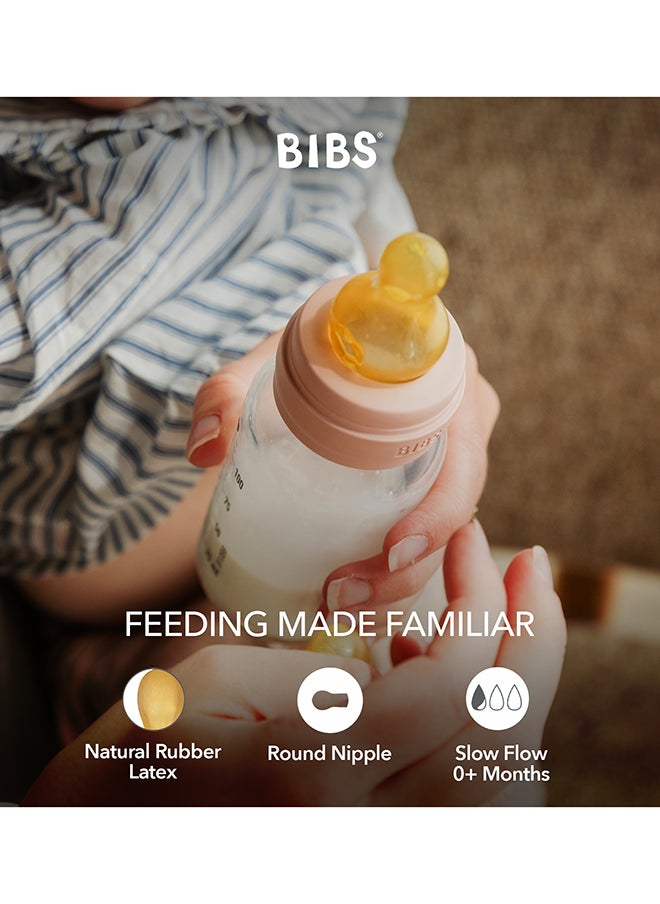 BIBS - Pack Of 2 Baby Bottle Nipple Round Latex Slow Flow, 0 Months + - Image 1