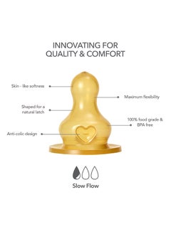 BIBS Pack Of 2 Baby Bottle Nipple Round Latex Slow Flow, 0 Months +  - Image 2