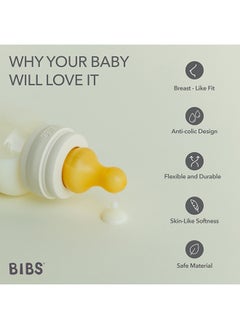 BIBS Pack Of 2 Baby Bottle Nipple Round Latex Slow Flow, 0 Months +  - Image 4