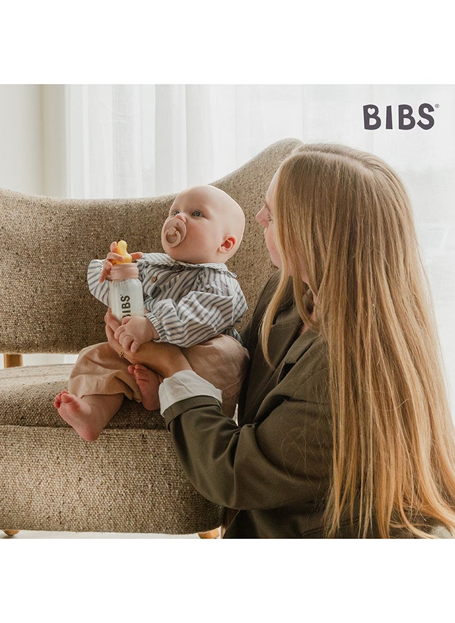 BIBS - Pack Of 2 Baby Bottle Nipple Round Latex Slow Flow, 0 Months + - Image 1