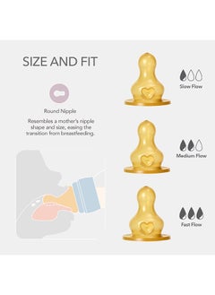 BIBS Pack Of 2 Baby Bottle Nipple Round Latex Slow Flow, 0 Months +  - Image 3
