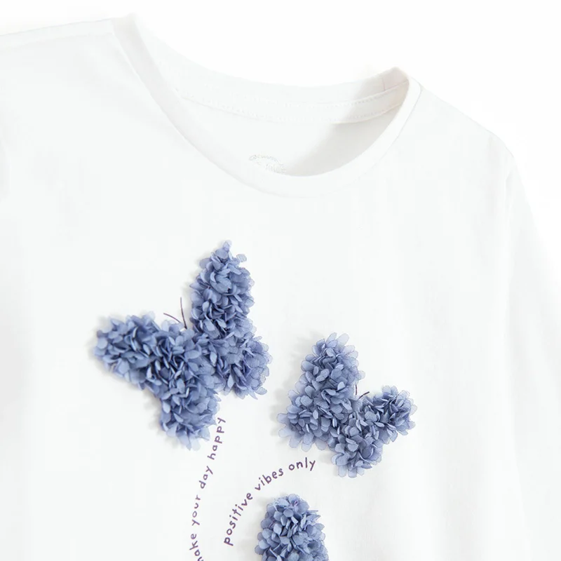 Cool Club WHITE COTTON T-SHIRT L/S