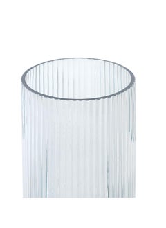 PURE HOME + LIVING Pure Home Living Blue Ribbed Straight Glass Vase Small  - Image 5