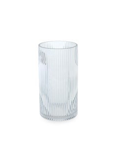 PURE HOME + LIVING Pure Home Living Blue Ribbed Straight Glass Vase Small  - Image 3