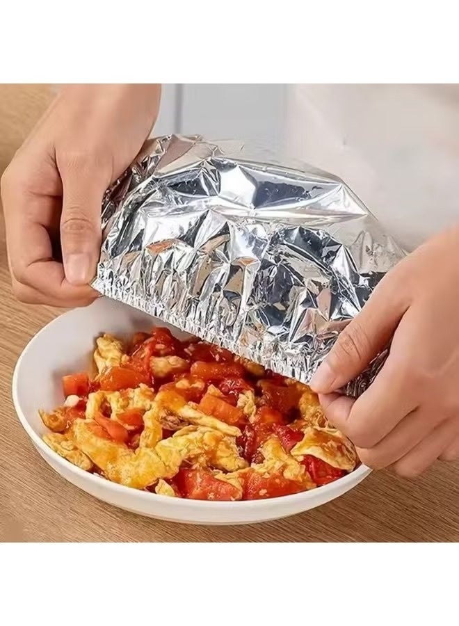 Reusable Aluminum Foil Insulation Cover, Aluminum Foil Food Covers, Kitchen Fresh Keeping Film, Food Freshness Preservation Bags, Aluminum Foil Food Storage Covers for Fruit (10 Pack) - Image 1