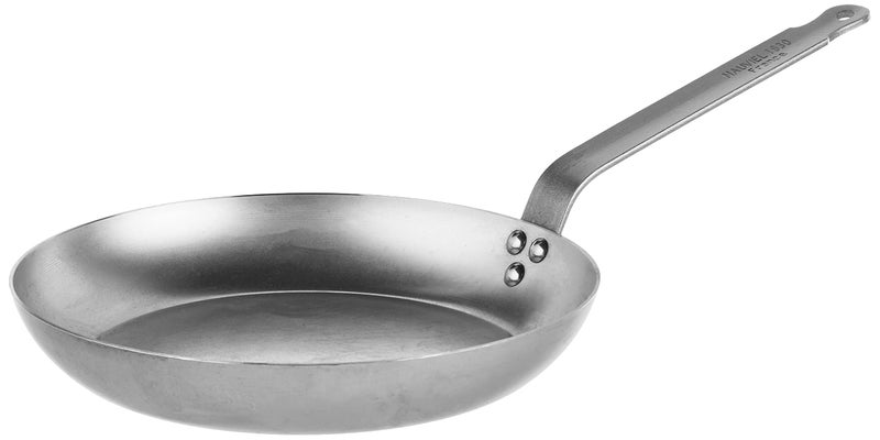 Mauviel MSteel Black Carbon Natural Nonstick Frying Pan With Iron Handle 11in Suitable For All Cooking Surfaces Made in France
