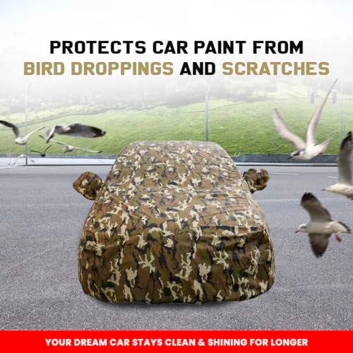 Autofact Alto 800 Waterproof Car Cover with Mirror Pockets, Camouflage Design, Non Woven Fabric,Triple Stitched, Compatible with Maruti Alto 800 Car Cover (2012 to 2022), Alto 800 Car Accessories - Image 5