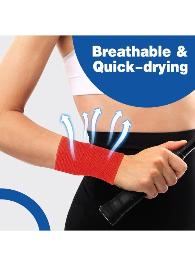 عبوة من 12 ضمادة لاصقة ذاتية اللصق، 1 بوصة × 5 ياردات، ضمادة مرنة متماسكة، شريط رياضي ملون، ضمادة بيطرية، شريط كاحل - Image 5