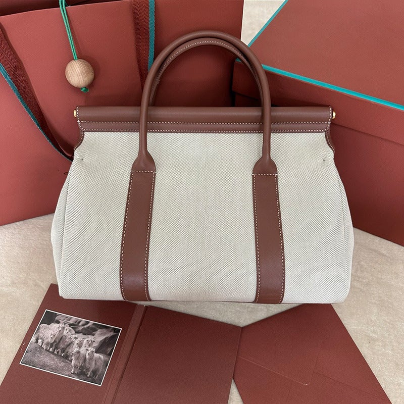 Dsgutwo Large-Capacity 2025 Commuter Bag Slung High-Quality Grain Leather Bag Travel Bag Shoulder Bag - Image 5