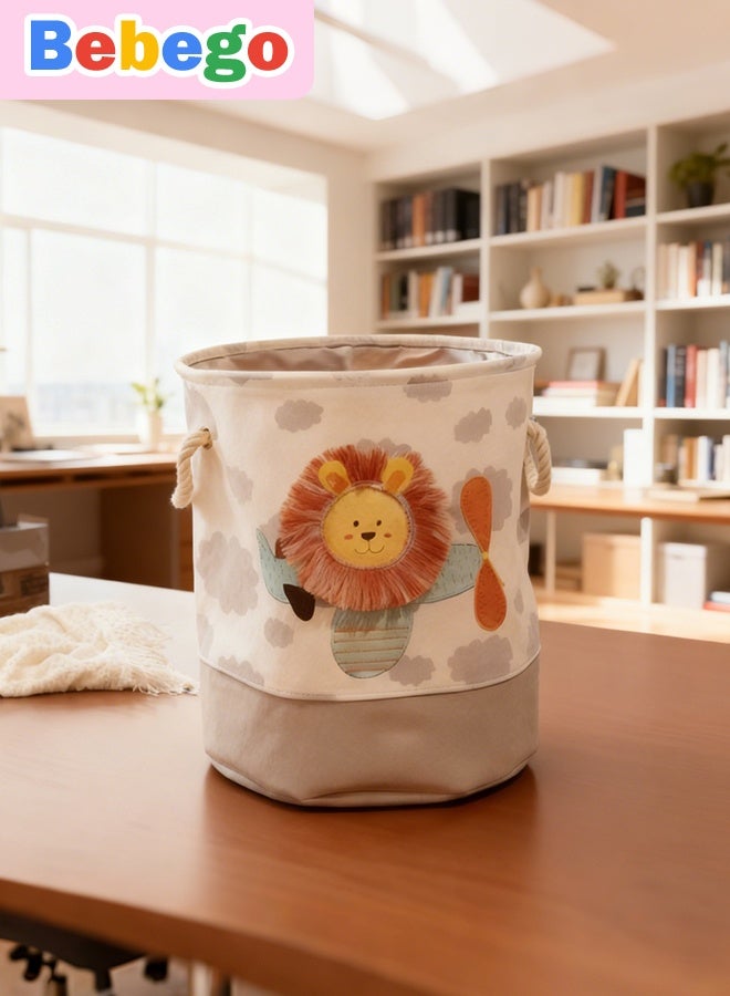 BEBEGO 1pc Large Cartoon Lion Folding Laundry Basket, Dirty Clothes Storage Basket for Toys Organizers Basket Sundries Storage Barrel - Image 3