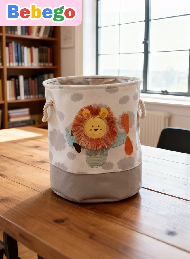 BEBEGO 1pc Large Cartoon Lion Folding Laundry Basket, Dirty Clothes Storage Basket for Toys Organizers Basket Sundries Storage Barrel - Image 2