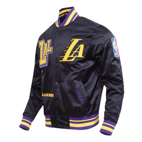 Pro Standard Mens Los Angeles Lakers Best Of Satin Jacket Black/Purple 3Xl - Image 3