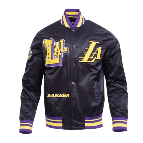 Pro Standard Mens Los Angeles Lakers Best Of Satin Jacket Black/Purple 3Xl - Image 1
