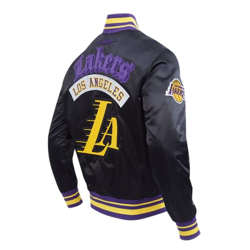 Pro Standard Mens Los Angeles Lakers Best Of Satin Jacket Black/Purple 3Xl - Image 5