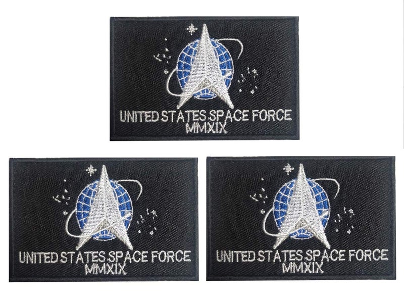 JAVD (3Pack) American Space Force Flag Patch - US Space Force Flags for Hats, Tactical Bags, Jackets, Clothes Patch - Image 1